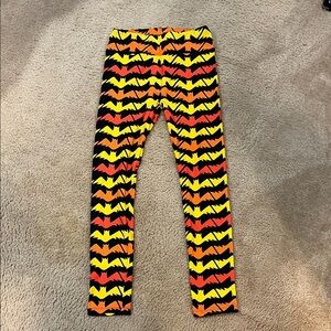 LuLaRoe Leggings with Black and Orange Bat Design